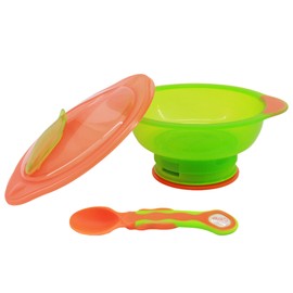 Vital Baby Unbelievabowl Set with Lid and Spoon - Non-Slip Children's Plate, Children's Bowl with Removable Suction Base for Babies and Toddlers from 9 Months, Bowl Ideal for Introducing Food