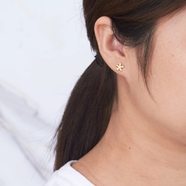 Philip Jones Gold Plated Flower Stud Earrings