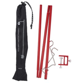 Folding Lamp Pole Aluminum Alloy Multi Function Camping Lantern Stand With Double Head Hook for Outdoor