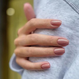 24pcs Square False Nails Short Stick on Nails Nude Pink Press on Nails Removable Glue-on Nails Fake Nails Women Girls Nail Art Accessories