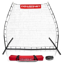PowerNet Rebounder Training Net for Soccer, Baseball, Softball & Lacrosse, Angled Multi-Sport Rebounder, Portable Dual-Side Bounce Back Soccer Net