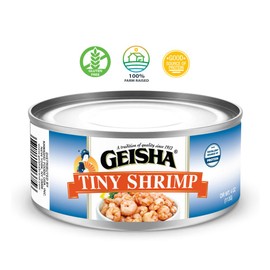 GEISHA Tiny Shrimp D.W 4oz(Pack of 12), Farmed Shrimp | Zero Trans Fat – Farm Raised – Rich in Iron(20% DV per serving) – Excellent Source of Protein(23g per serving) －Good Source of Calcium