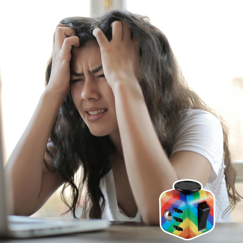 Tabanzhe Fidget Cube-Sensory Cube for Stress Anxiety Relief 6 Different