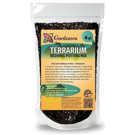 GARDENERA Terrarium Bedding - Hand-Blended for Optimal Plant Health and Toxin Breakdown - 4 QUARTS