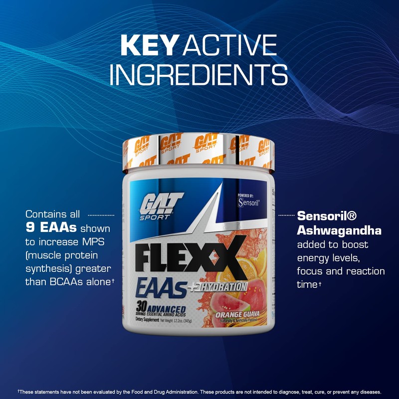 GAT SPORT Flexx EAAs + Hydration, Advanced Essential Amino Acids,
