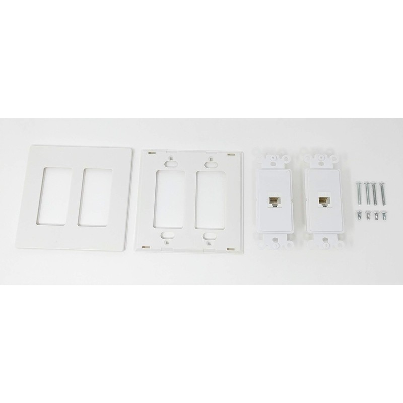 RiteAV - 2 Port Cat6 Ethernet White - Dual Gang
