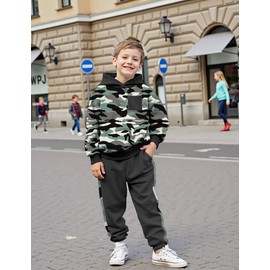 Tainmully Kids Clothes Boys Camouflage Long Sleeve Hoodie and Pants Sets Clothes for Boys 10-12 Fall Clothing Set 2 Piece Sweatsuit