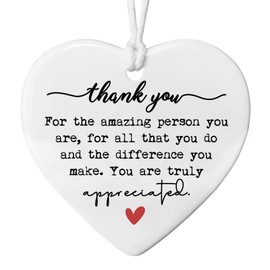 Thank You Keepsake, Thank You Gift, Appreciation Gift, Coworker Gift, Work Gift, Office Gift, Ceramic Heart Keepsake, Thank You Present, Thank You Ornament, Retirement Gift