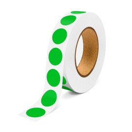 WANSTE 1000PCS Green Colored Dot Stickers Round Coding Circle Label Stickers 0.5 inch Label in Dispenser Box for Office Classroom