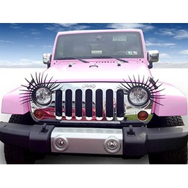 CarLashes for Jeep Wrangler JK, JL (1987-present) - Car Headlight Eyelashes - BLACK