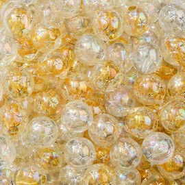 ANCADN - abalorio acrílicas de estrella de 16 mm, 100 abalorio redondas de estrellas doradas y plateadas, abalorio sueltas para pulseras hechas a mano, collares, cadenas de teléfono, joyería (jystar)
