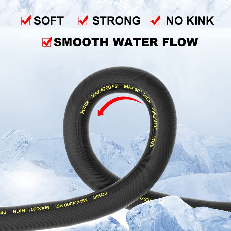 POHIR Pressure Washer Hose - 5 FT Whip Hose with