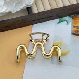 Snake Metal Hair Claw Clip Large Hair Elegant Hairpin Nonslip Hair Clamp Hair Accessories for Women Girls (Golden, One Size)