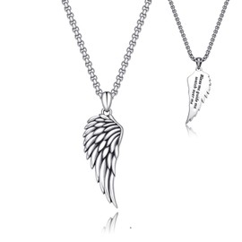 Bahatixg Angel Wings Necklace 925 Sterling Silver Memorial Angel Wings Pendant Guardian Angel Jewelry for Women Men (Angel Wings Necklace)