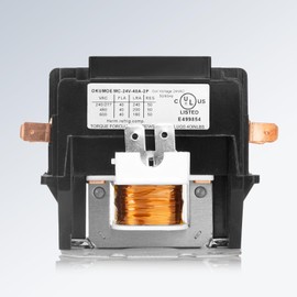 2 Poles Air Conditioner Contactor 40 Amp 24 VAC Coil, Compressor Condenser AC Contactor Definite Purpose Contactor for Heat Pump, Refrigeration System