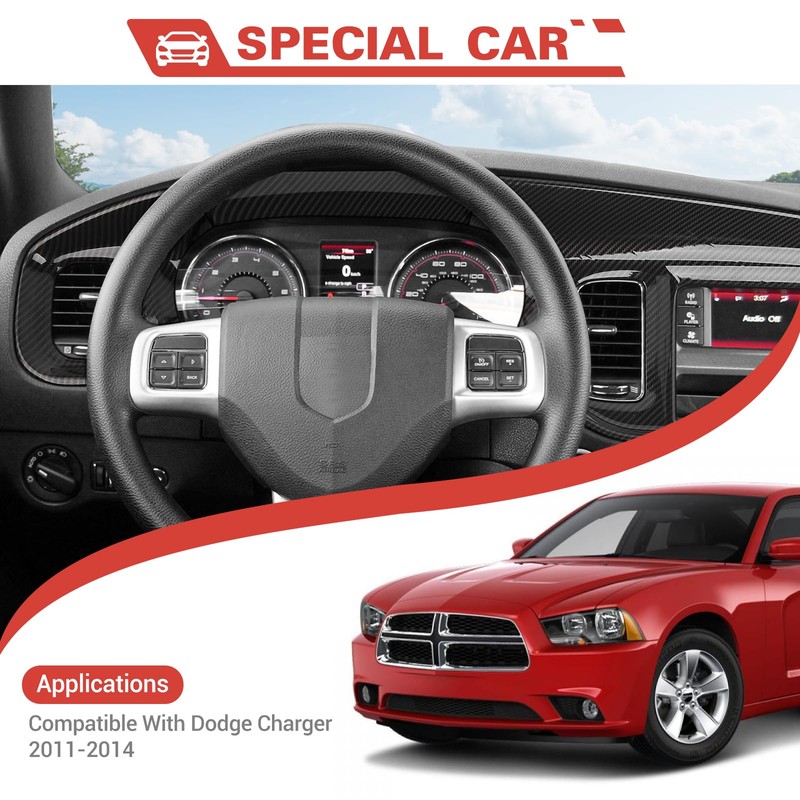 amayum Carbon Fiber Center Console Dashboard Panel Trim Cover fit