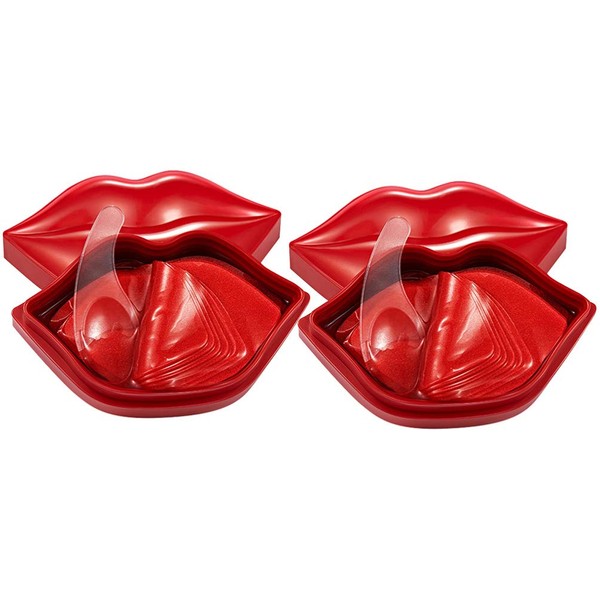 HEALLILY Pack of 40 Lip Masks Box Gel Lip Pads Beauty Moisturising Gel Lip Mask Collagen Anti Wrinkle Anti Ageing Reduce Fine Lines Lip Mask Pads for Women Lip Care Red