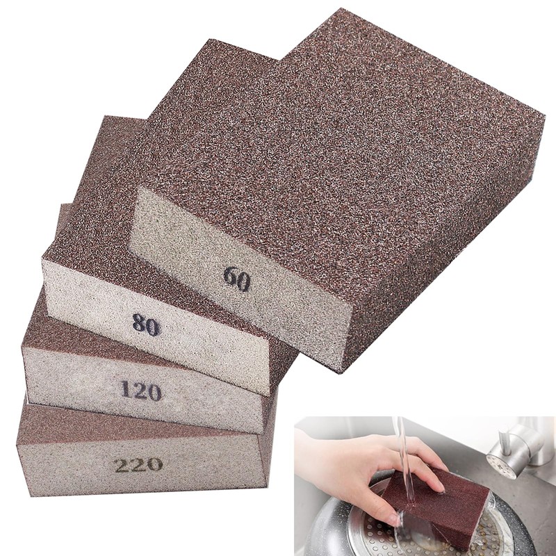 Sunxeke 4 Pack Sanding Sponge,Drywall Sanding Blocks 4 Grits Per