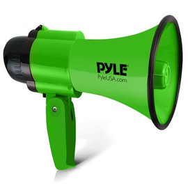 1 Megaphone PMP32GR Green 30 Watt Max up to 750 Metres with Built-in Siren for Indoor and Outdoor Use Sports Events Strikes Demonstrations Pack of 1