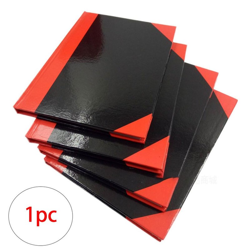 A4 Size Stylish Black & Red Waterproof Notebook, 68 Pages