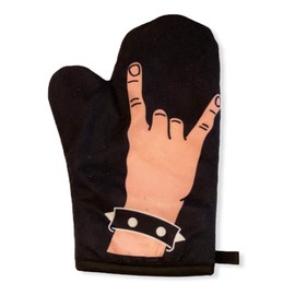Rock Hand Oven Mitt Metal Rock and Roll Music Graphic Novelty Kitchen Accessories Funny Graphic Kitchenwear Funny Food Novelty Cookware Black Oven Mitt