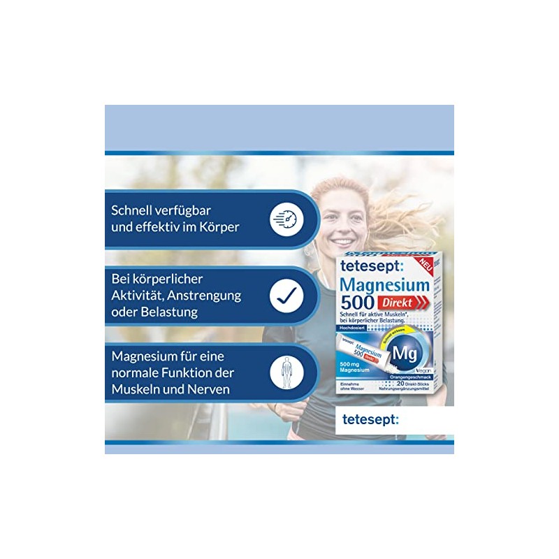 tetesept Magnesium 500 Direct - 1 x 20 Direct Sticks