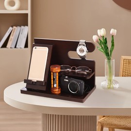 HARUMAKI Birthday Gift, Small Storage Stand, Wooden Phone Docking Station, Gadget, Men's, Father's Day Gift, Smartphone Stand, Wooden, Father's Day Gift, Funny, Anniversary, Graduation Ceremony,