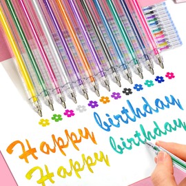 Wincredulous 24Pcs Glitter Ballpoint Pens & Refills Set (Multicolor, 24Pcs)