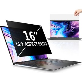 16"&16.1" Laptop Privacy Screen Compatible with Lenovo Hp Dell Acer Asus Thinkpad Envy Xps Computer 16:9 Aspect, Removable Anti Glare Blue Light Filter Protector, Peslv 16 Inch Monitor Security Shield