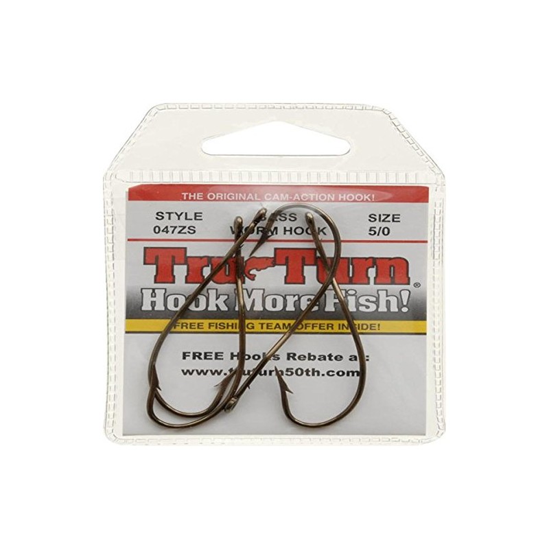 TruTurn 5/0 Bronze Worm Hooks - Ultra Sharp 4 Pack