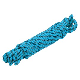 QUARKZMAN Polypropylene Rope Diamond Braided Nylon Rope 3/8 Inch 50 ft/15 m High Strength for Indoor and Outdoor Camping Boat Clothing Lead - 9 mm, Blue/Black