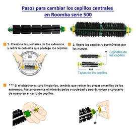 MIRTUX-Kit Ersatzteile kompatibel mit Roomba 505 500 510 530 531 535 545 550 552 555 560 564 570 571 575 580 581 585 595. Pack 10-teilig kompatibel mit Staubsauger Bürsten und Filter