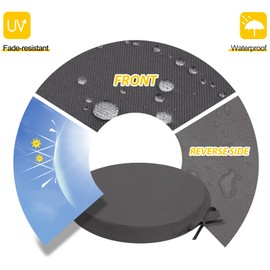 AAAAAcessories Outdoor Seat Cushions for Patio Furniture, Waterproof Replacement Patio Chair Cushions, Set of 2, 15 x 15 x 2 Inch, Dark Gray