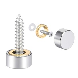 uxcell Mirror Screws Decorative Caps Cover Nails Polished Stainless Steel 10mm 2pcs