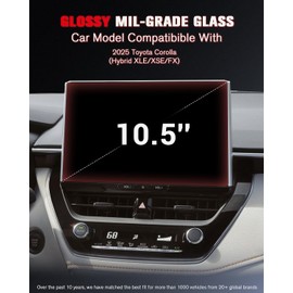 ASZSK For 2025 Toyota Corolla (Hybrid XLE/XSE/FX) 10.5 Inch Glossy Screen Protector - [More Clear& Smooth] - Mil-Grade 9H+ Tempered Glass - Touchscreen *1