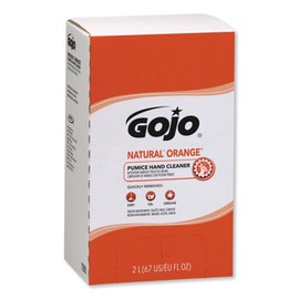 GOJO Natural Orange Pumice Hand Cleaner Refill - Orange Citrus Scent - 67.6 fl oz (2 L) - Dirt Remover, Grease Remover, Soilage Remover - Hand - Gray - 4 / Carton