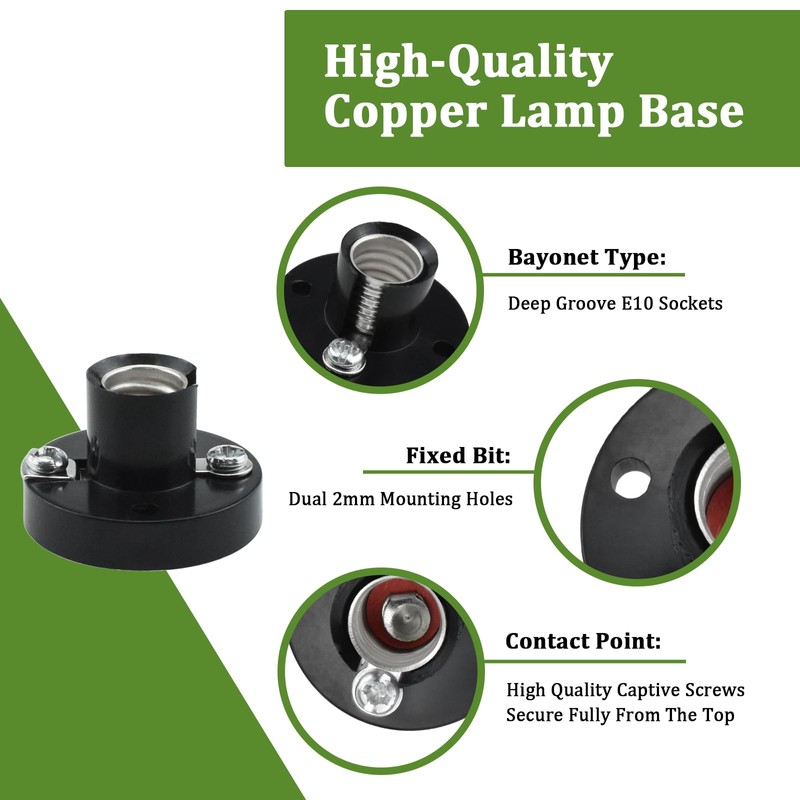 ZDRU E10 Screw Mini Bulbs Kit, 10 Pcs E10 Mini