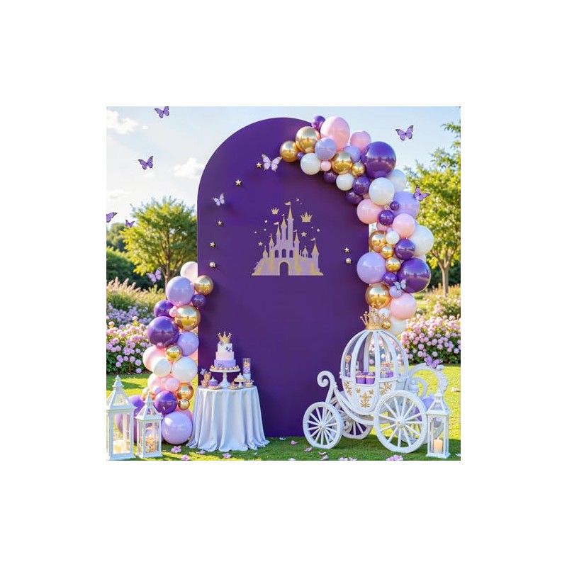 Cubierta de fondo de arco morado de 6 pies, fundas
