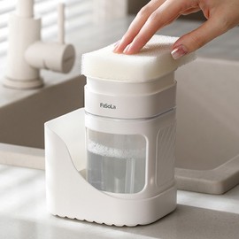 Jangman A700 Innovative Kitchen Dish Soap Dispenser with Scrubber Holder & Pump - Economical Dispenser