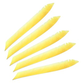 PATIKIL Arrows Vanes, 50 Pack 11 Inch Turkey Feather Arrow Fletching Archery Arrow Feather Left Wing Shield Fletch for DIY Target Shooting, Yellow