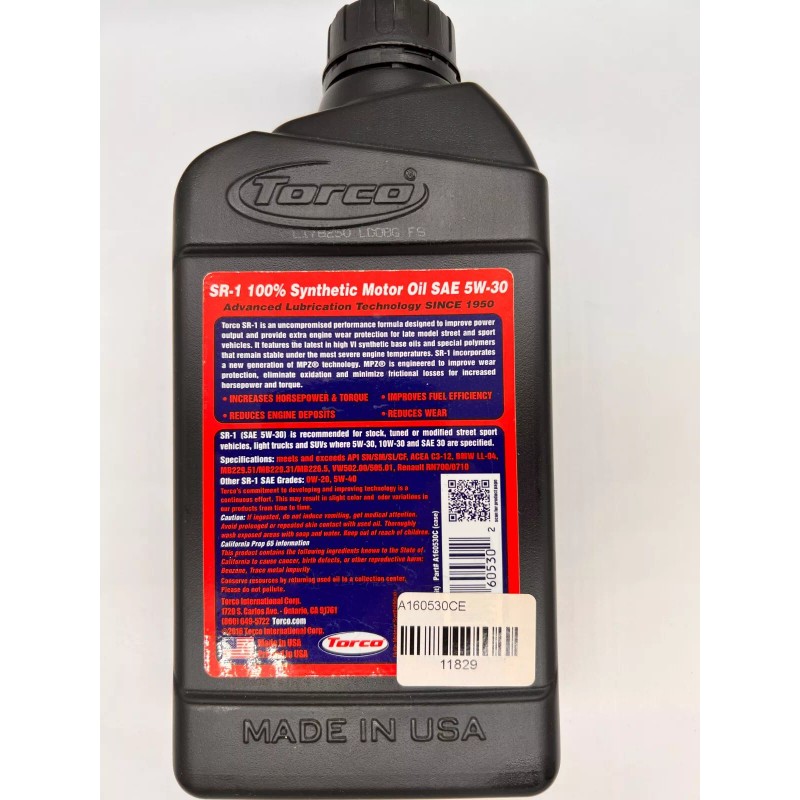 TORCO SR-1 100% SYNTHETIC HIGH-PERFORMAN