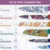 Astercook Paisley Knife Set Kitchen Block Rustproof Stainless Steel &
