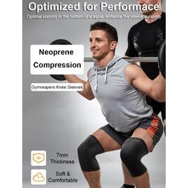 Knee Compression Sleeves for Men Women Weightlifting Knee Sleeves, 7mm Neoprene Knee Brace for Men Women, Thick Compression Brace for Weightlifting Powerlifting Squatting Cross Fit Training (Red Camo, Large)