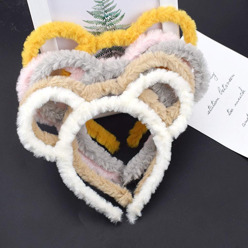 caralin Women Winter Thick Plush Headband Round Bear Ears Makeup