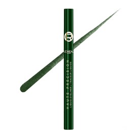 L'Oreal Paris Delineador líquido impermeable de alta precisión, delineador de ojos a prueba de manchas con micropunta, para maquillaje de ojos de hasta 28 horas, terciopelo verde 040