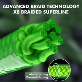 TRUSCEND X8 Braided Fishing Line, Durable and Valuable PE Braided Line for Professionals, Thinner, Smoother Performance for Good Casting, Must-Have Freshwater Fishing Tackle Fishing Gift for Men
