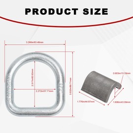 Leero 1/2" D Rings Heavy Duty,with MBS 12,000lbs, Weld On D Ring for Trailers, Flatbed Trucks, RV, ATV/UTV, Farm Applications etc with Welding Clips (6 Pack)