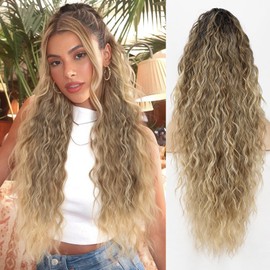 BOGSEA Claw Long Wavy Ponytail Extension for Women 30'' Pony Tails Clip in Hair Extension Natural Looking Synthetic Clip in Hairpiece for Daily Use (Dirty blonde)