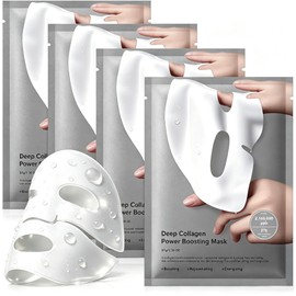4PCS Mascarillas Faciales, Mascarilla Bio Colágeno, Reafirma e hidrata la piel, reduce los poros, Mascarilla Nocturna de Colágeno Profundo para...    