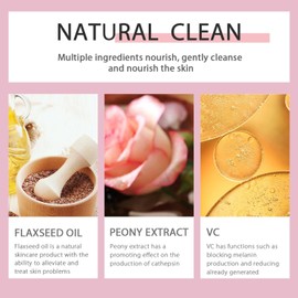 Natural Clean Makeup Melting Cleansing Balm, Flaxseed Oil and Peony Extract, Mineral Oil Free